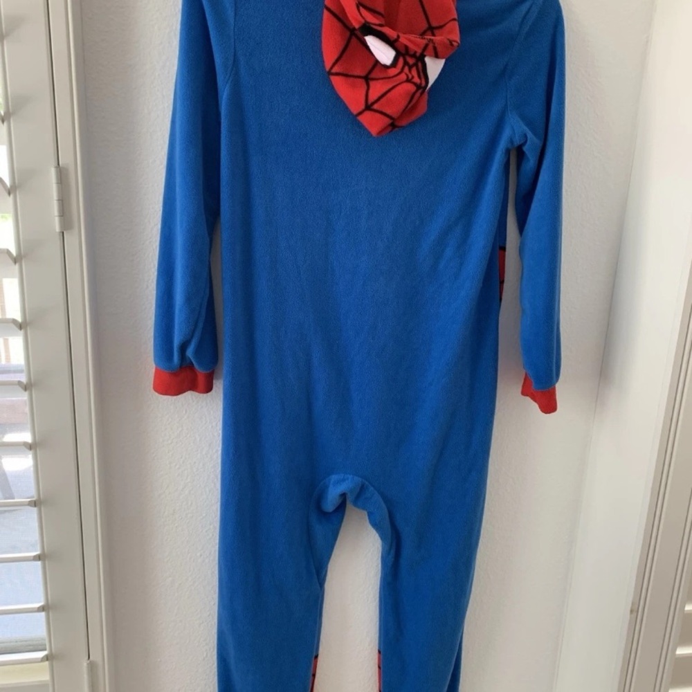 Marvel Spider-Man Superhero Kids Hooded Union Suit Fleece Costume Pajamas 10/12 - Picture 15 of 16
